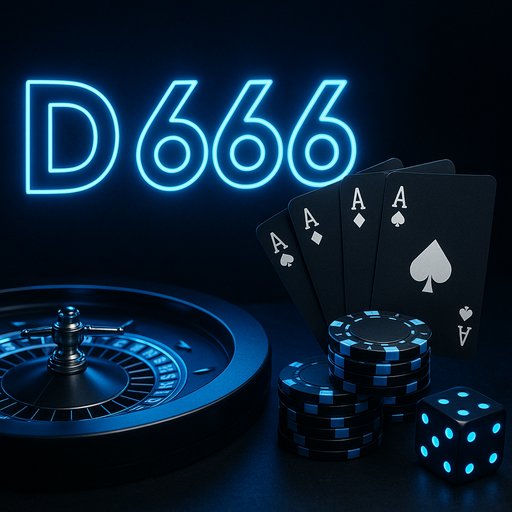 Hero casino banner featuring the bold D666 branding and neon accents. The mood is sleek, intense, and inviting for players in Pakistan seeking a premium online casino experience. The design uses a dark palette with electric blue highlights to convey trust and excitement.