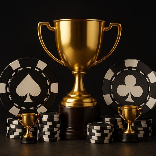 Prize pool graphic featuring PKR symbols and trophy icons, illustrating real rewards for Rooster Ramble players. The design conveys prestige, competition, and earned winnings.